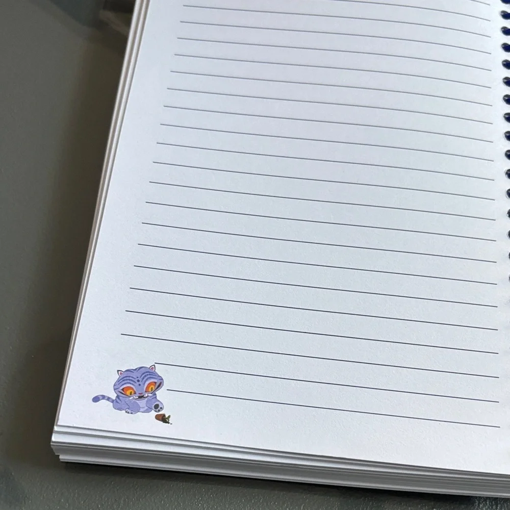 K-pop demon hunters Blue Cat Spiral Notebook 100 sheets